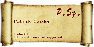 Patrik Szidor névjegykártya